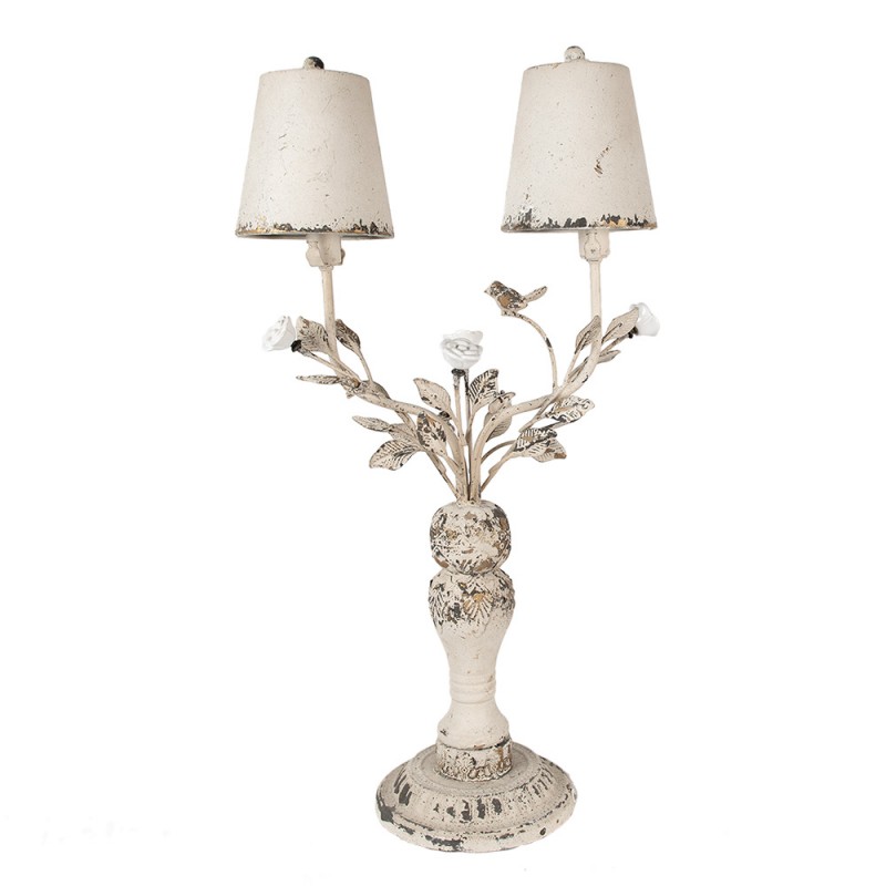 Clayre & Eef 5LMC0030 Tafellamp 39x21x74 Cm Beige Bruin IJzer Bureaulamp