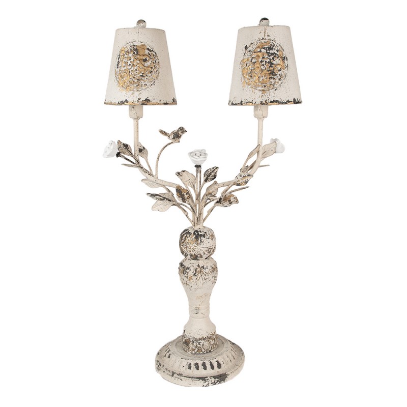 clayre & eef 5LMC0030 Tafellamp 39x21x74 cm Beige Bruin IJzer Bureaulamp