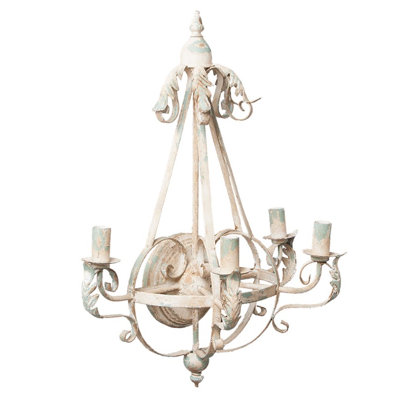 Clayre & Eef 5LMP216 Wandlamp 54x28x71 Cm Wit IJzer Muurlamp