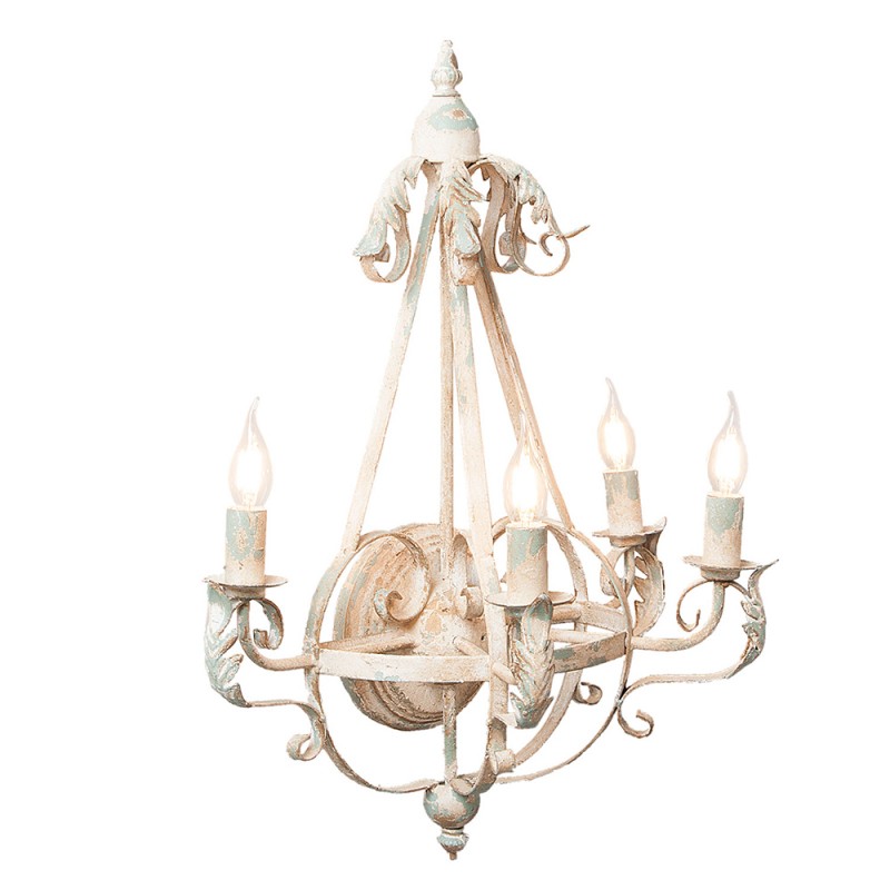 Clayre & Eef 5LMP216 Wandlamp 54x28x71 Cm Wit IJzer Muurlamp