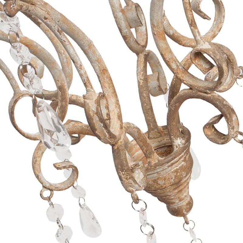 Clayre & Eef 5LMP218 Hanglamp Ø 32x70 Cm Grijs IJzer Hanglamp Eettafel