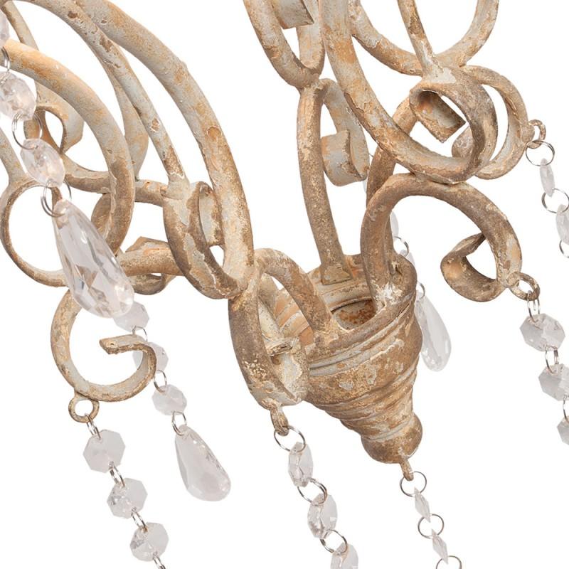 Clayre & Eef 5LMP218 Hanglamp Ø 32x70 Cm Grijs IJzer Hanglamp Eettafel