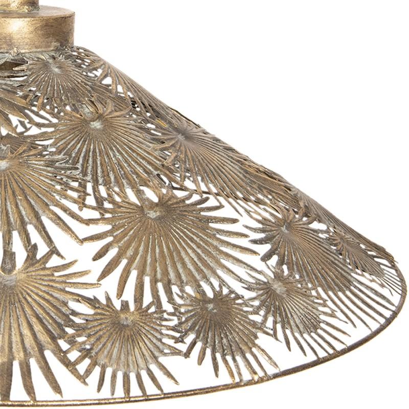 Clayre & Eef 5LMP281 Hanglamp Ø 61x51/156 Cm Goudkleurig IJzer Rond Hanglamp Eettafel