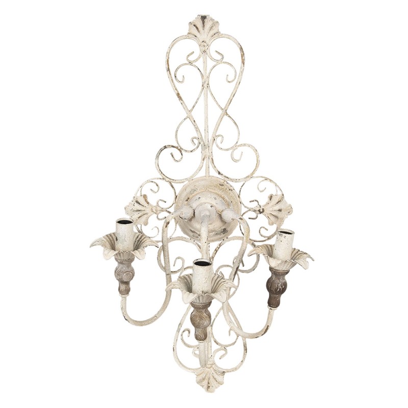 Clayre & Eef 5LMP331 Wandlamp 40x29x70 Cm Wit IJzer Rechthoek Muurlamp