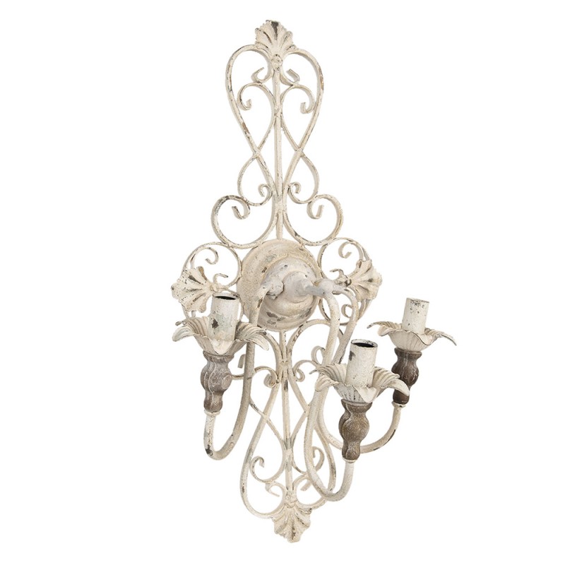 Clayre & Eef 5LMP331 Wandlamp 40x29x70 Cm Wit IJzer Rechthoek Muurlamp