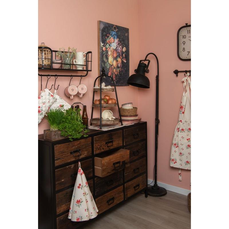 Clayre & Eef 5LMP341Z Vloerlamp 59x27x189 Cm Zwart IJzer Staande Lamp