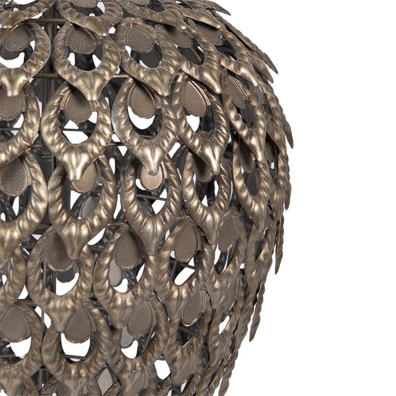 Clayre & Eef 5LMP352 Hanglamp Ø 39x59 Cm Goudkleurig Grijs IJzer Hanglamp Eettafel