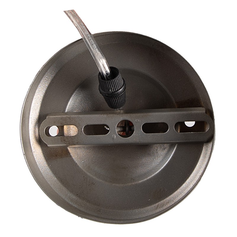 Clayre & Eef 5LMP352 Hanglamp Ø 39x59 Cm Goudkleurig Grijs IJzer Hanglamp Eettafel