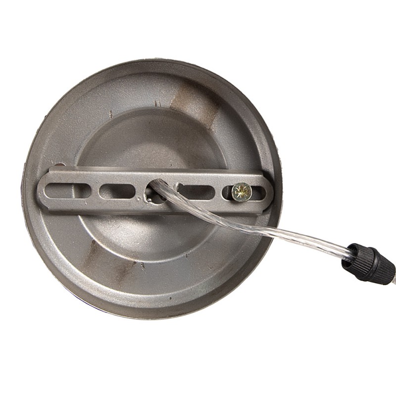 Clayre & Eef 5LMP353 Hanglamp Ø 49x66 Cm Goudkleurig Grijs IJzer Bladeren Hanglamp Eettafel