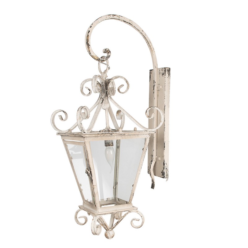 Clayre & Eef 5LMP373 Wandlamp 31x39x79 Cm Beige IJzer Muurlamp