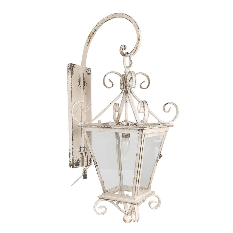 Clayre & Eef 5LMP373 Wandlamp 31x39x79 Cm Beige IJzer Muurlamp