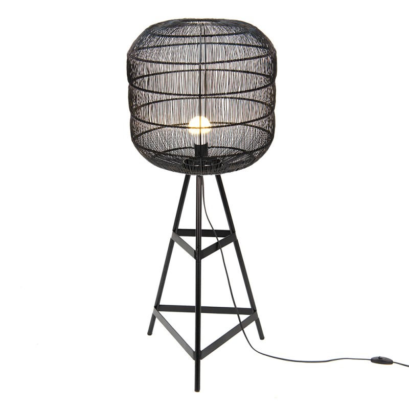 Clayre & Eef 5LMP654 Vloerlamp Ø 39x100 Cm Zwart IJzer Staande Lamp