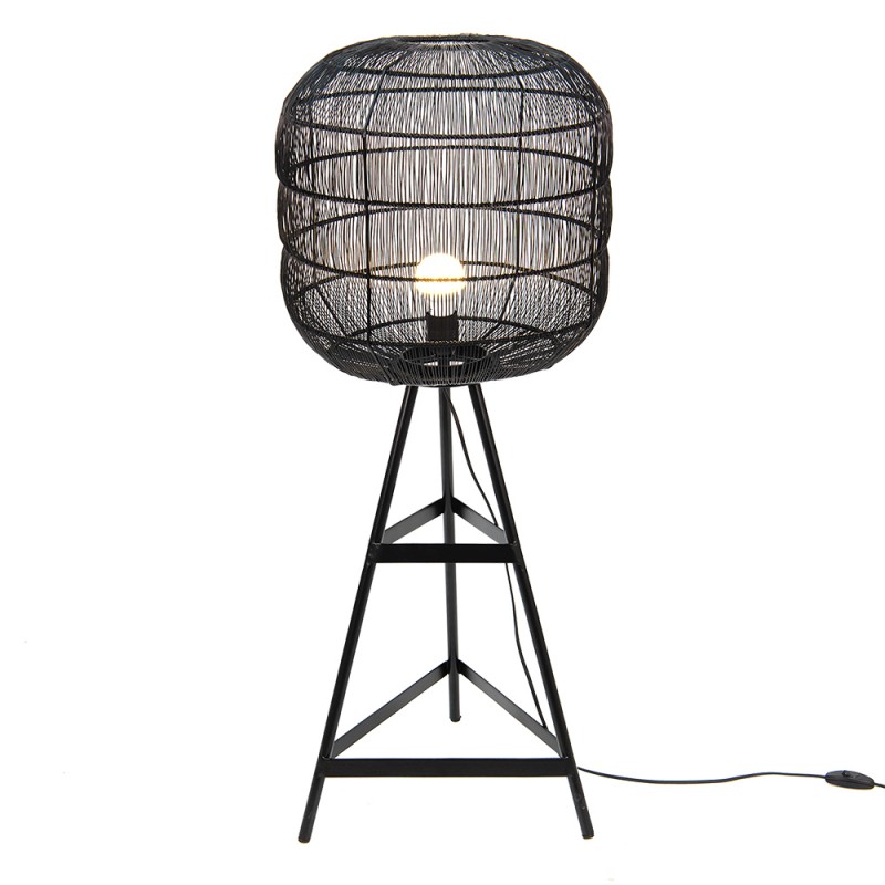 Clayre & Eef 5LMP654 Vloerlamp Ø 39x100 Cm Zwart IJzer Staande Lamp