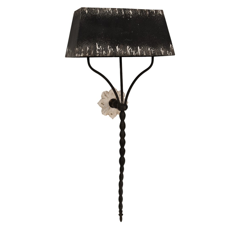 Clayre & Eef 5LMP668 Wandlamp 124 Cm Zwart IJzer Muurlamp