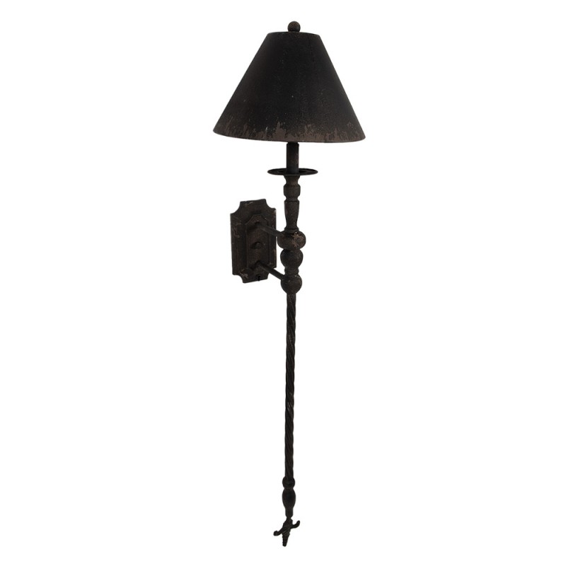 Clayre & Eef 5LMP669 Wandlamp 31x32x117 Cm Zwart Bruin IJzer Muurlamp