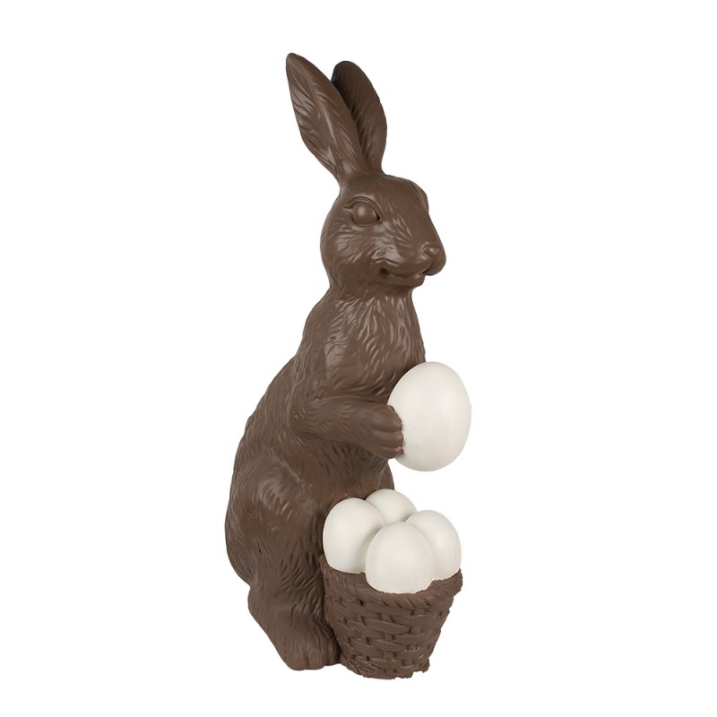 Clayre & Eef 5MG0055 Decoratie Beeld Konijn 47x25x82 Cm Bruin Keramisch Materiaal