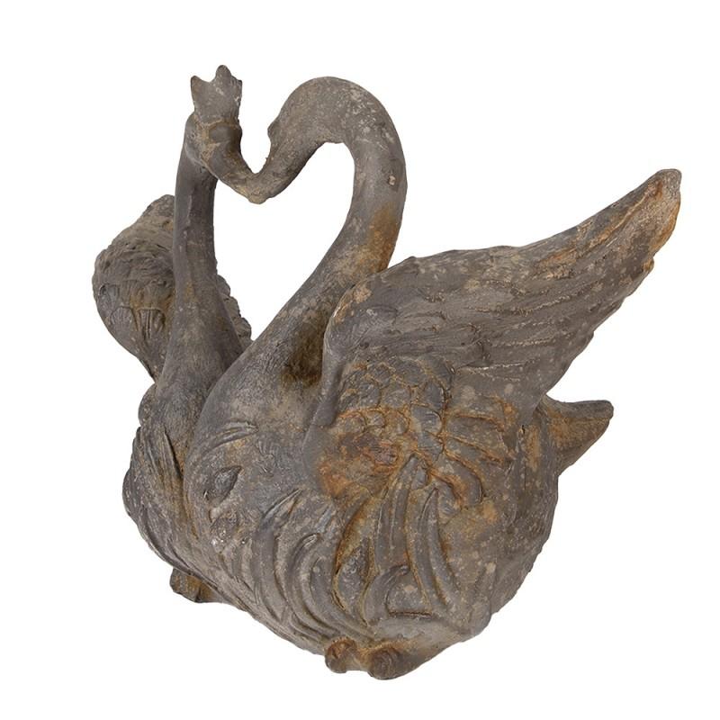 Clayre & Eef 5MG0058 Bloempot Zwaan 49x27x37 Cm Grijs Keramisch Materiaal