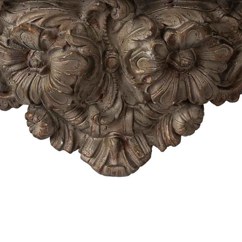 Clayre & Eef 5MG0059 Wandplank 73x21x29 Cm Bruin Grijs Keramisch Materiaal