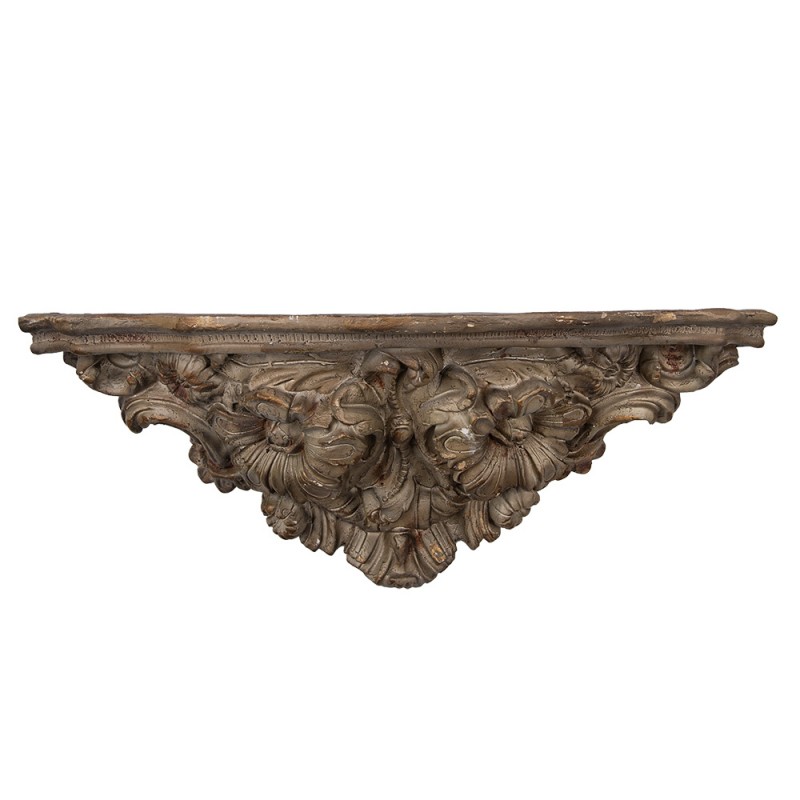 clayre & eef 5MG0059 Wandplank 73x21x29 cm Bruin Grijs Keramisch materiaal