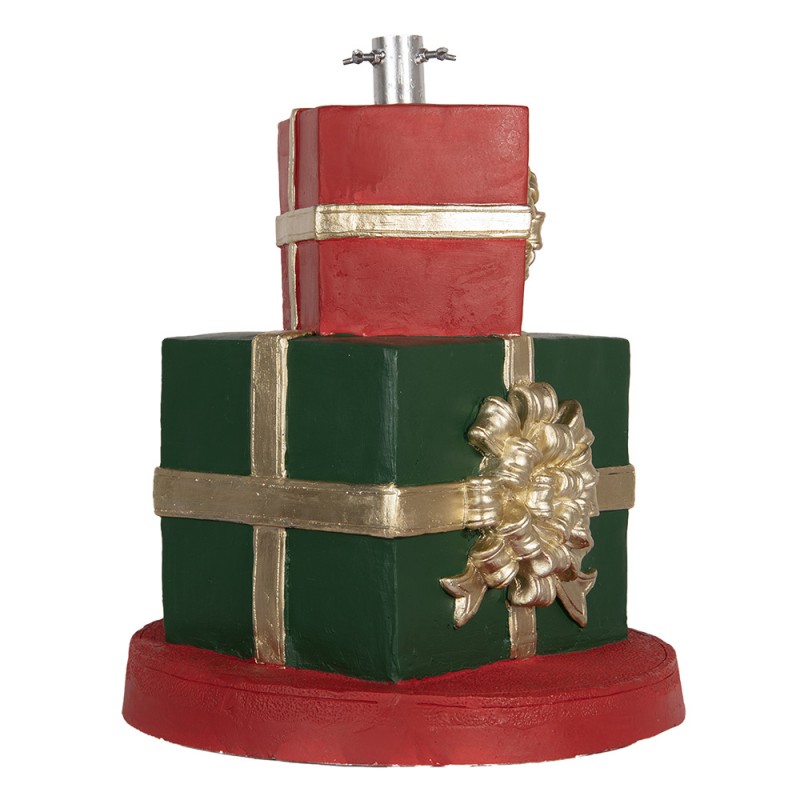 Clayre & Eef 5MG0061 Kerstboom Standaard Cadeau Ø 44x54 Cm Groen Rood Keramisch Materiaal
