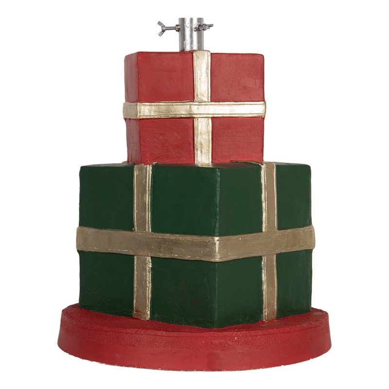 Clayre & Eef 5MG0061 Kerstboom Standaard Cadeau Ø 44x54 Cm Groen Rood Keramisch Materiaal