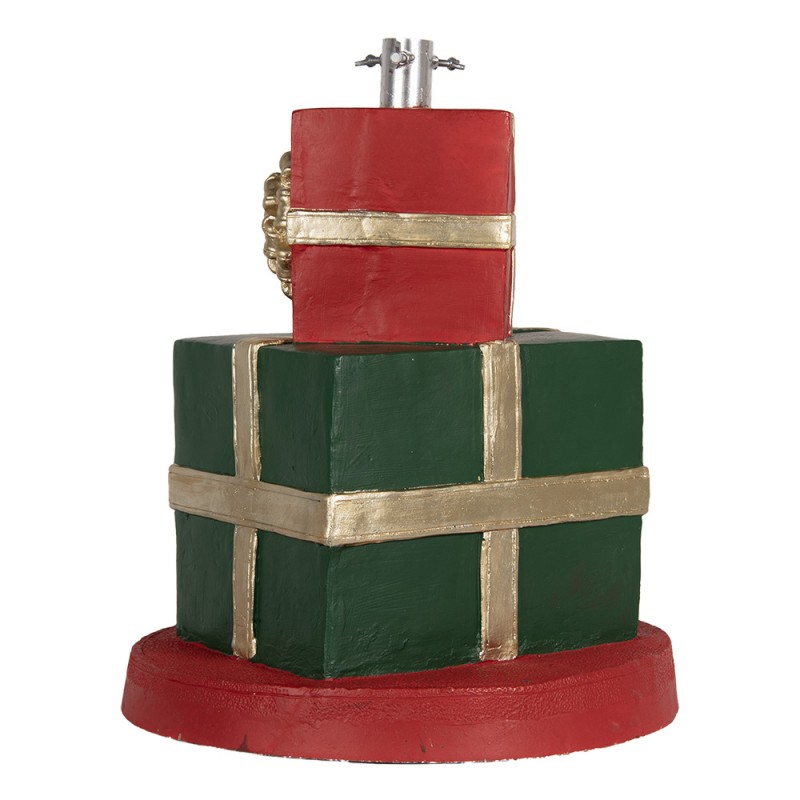 Clayre & Eef 5MG0061 Kerstboom Standaard Cadeau Ø 44x54 Cm Groen Rood Keramisch Materiaal