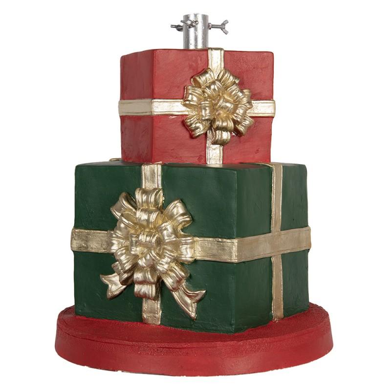 clayre & eef 5MG0061 Kerstboom Standaard Cadeau Ø 44x54 cm Groen Rood Keramisch materiaal