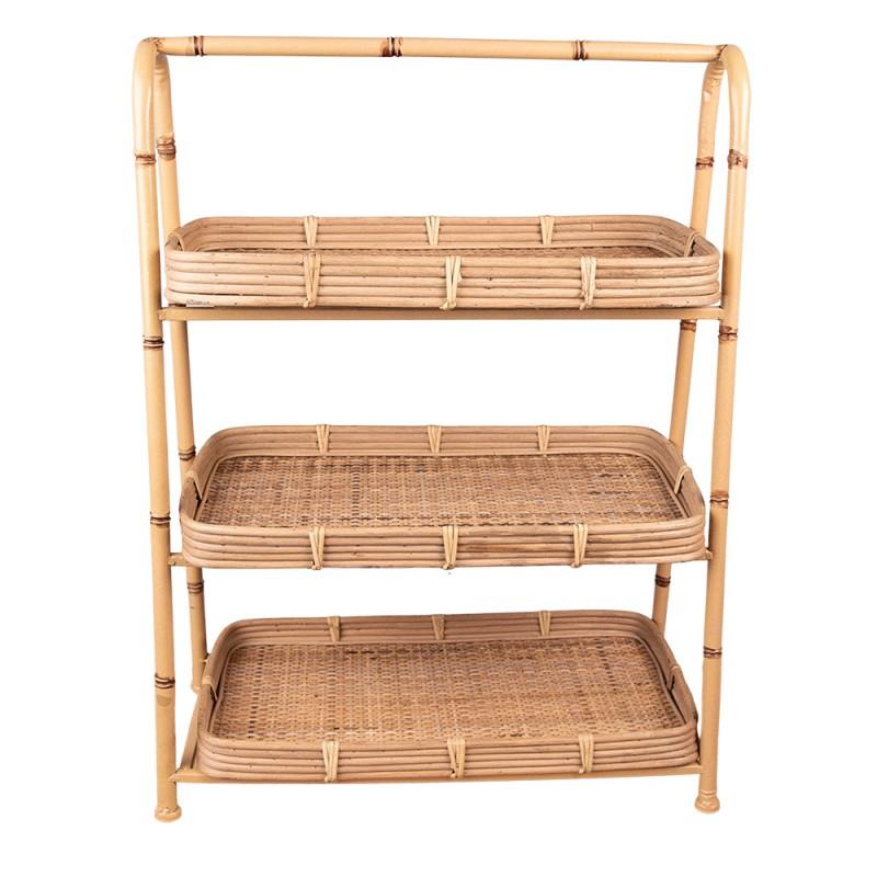 Clayre & Eef 5RO0401 Rek 50x23x70 Cm Bruin Rotan Boekenrek