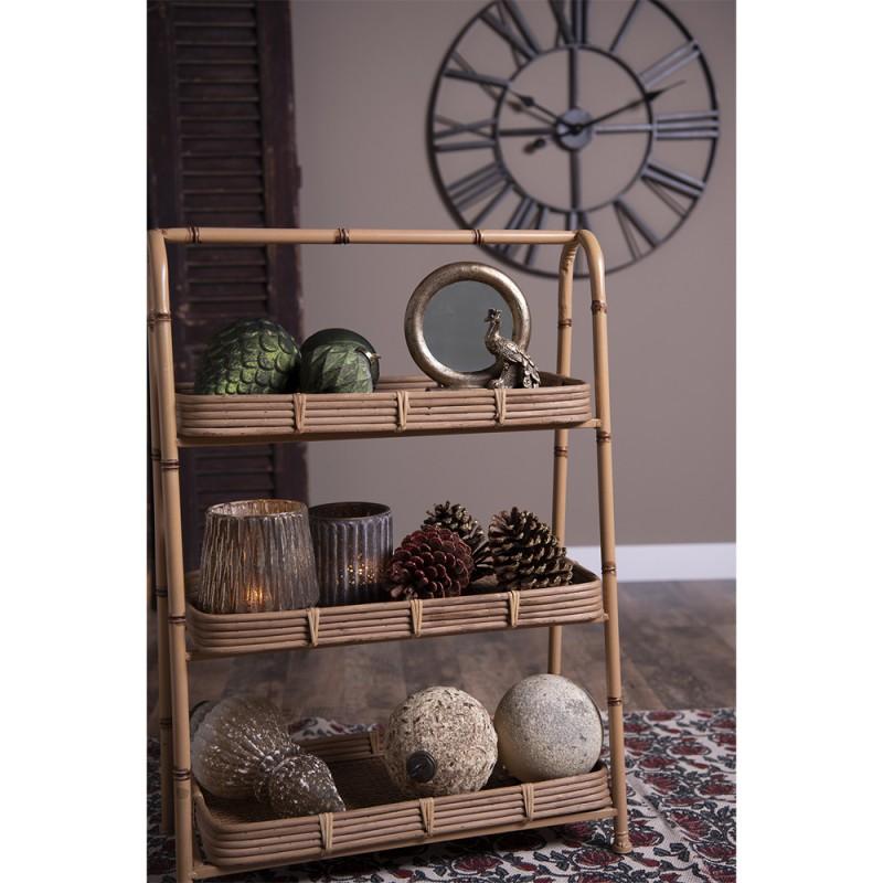 Clayre & Eef 5RO0401 Rek 50x23x70 Cm Bruin Rotan Boekenrek