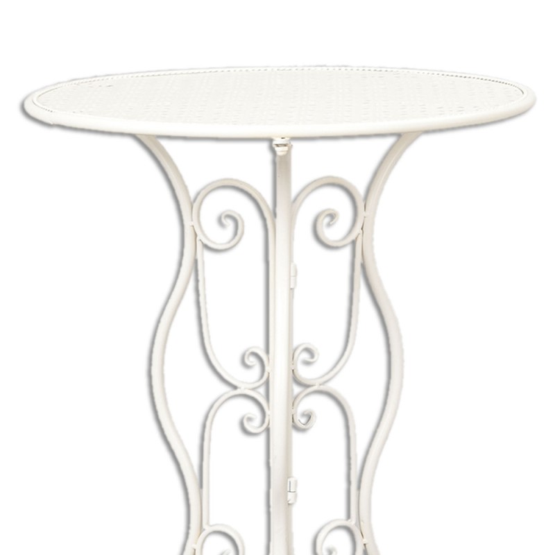 Clayre & Eef 5Y0191 Bistroset Bistrotafel Bistrostoel 3-delig Ø 60x70 Beige IJzer Balkonset