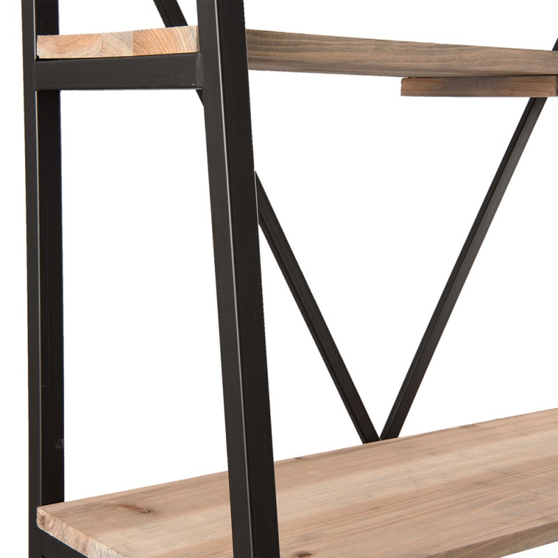 Clayre & Eef 5Y0368 Boekenrek 90x47x191 Cm Zwart Hout Rechthoek Opbergrek