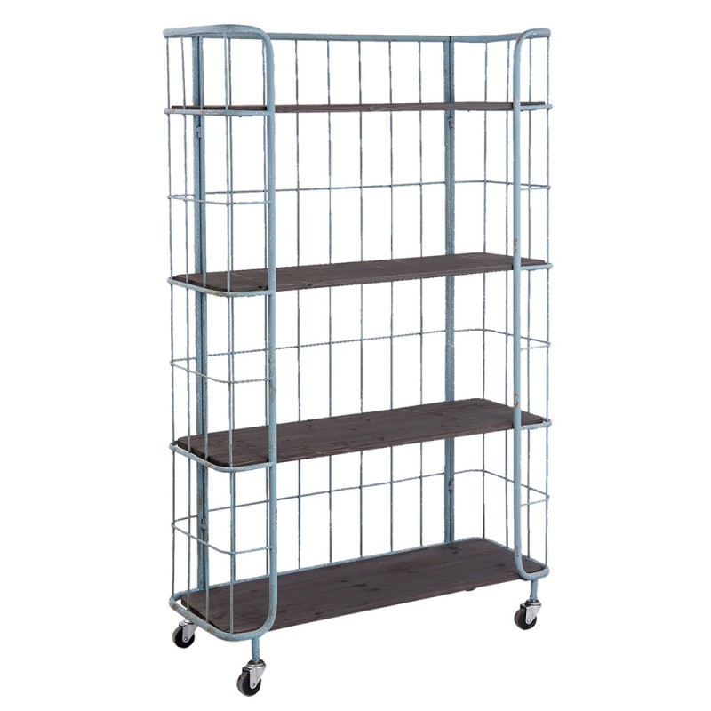 Clayre & Eef 5Y0400 Bakkerskast 85x32x143 Cm Groen Hout Rechthoek Keukenrek