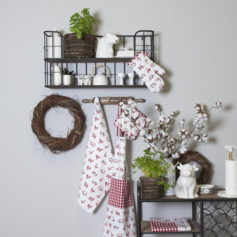 Clayre & Eef 5Y0555 Wandrek 66x20x44 Cm Zwart Metaal Rechthoek Muurrek