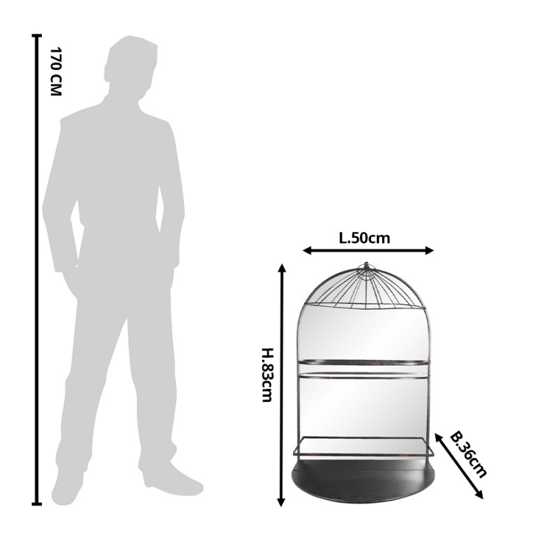 Clayre & Eef 5Y0657 Wandrek 50x36x83 Cm Bruin IJzer Muurrek