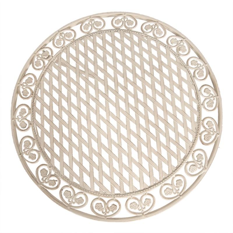 Clayre & Eef 5Y0696 Bistroset Bistrotafel Bistrostoel 3-delig Ø 70x76 Cm Wit IJzer Balkonset