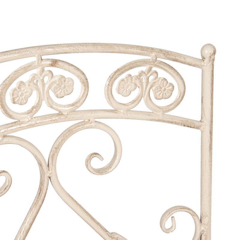 Clayre & Eef 5Y0696 Bistroset Bistrotafel Bistrostoel 3-delig Ø 70x76 Cm Wit IJzer Balkonset