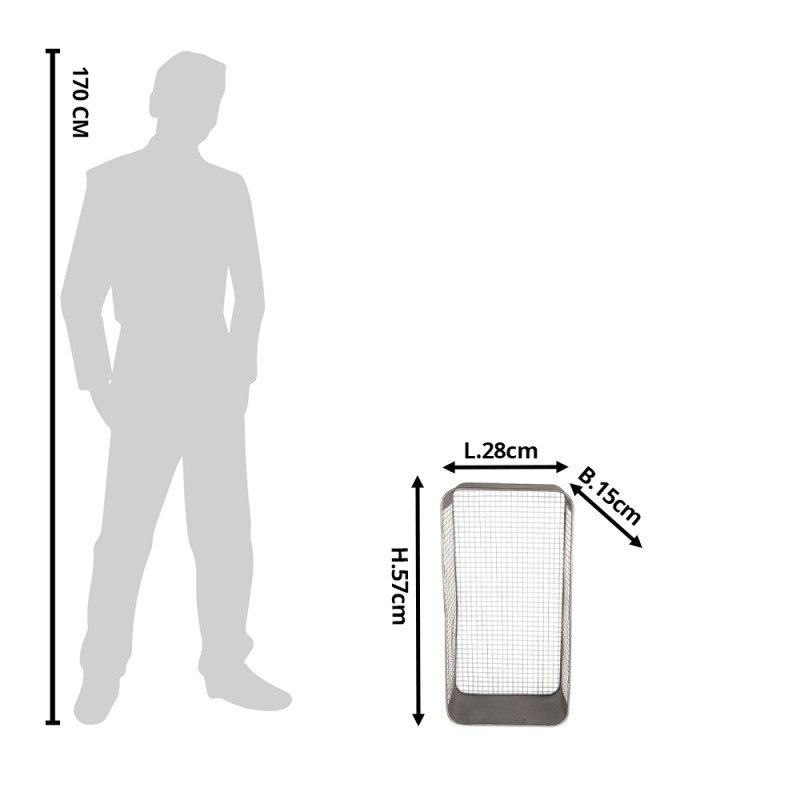 Clayre & Eef 5Y0698 Wandrek 28x15x57 Cm Grijs IJzer Rechthoek Muurrek