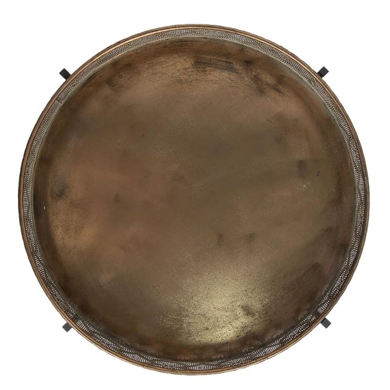 Clayre & Eef 5Y0756 Bijzettafel Ø 60x50 Cm Koperkleurig IJzer Rond