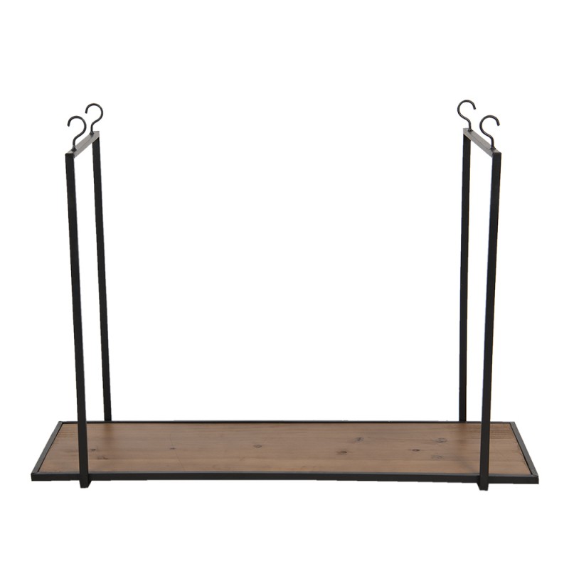 clayre & eef 5Y0781 Wandrek 90x33x60 cm Bruin IJzer Rechthoek Muurrek
