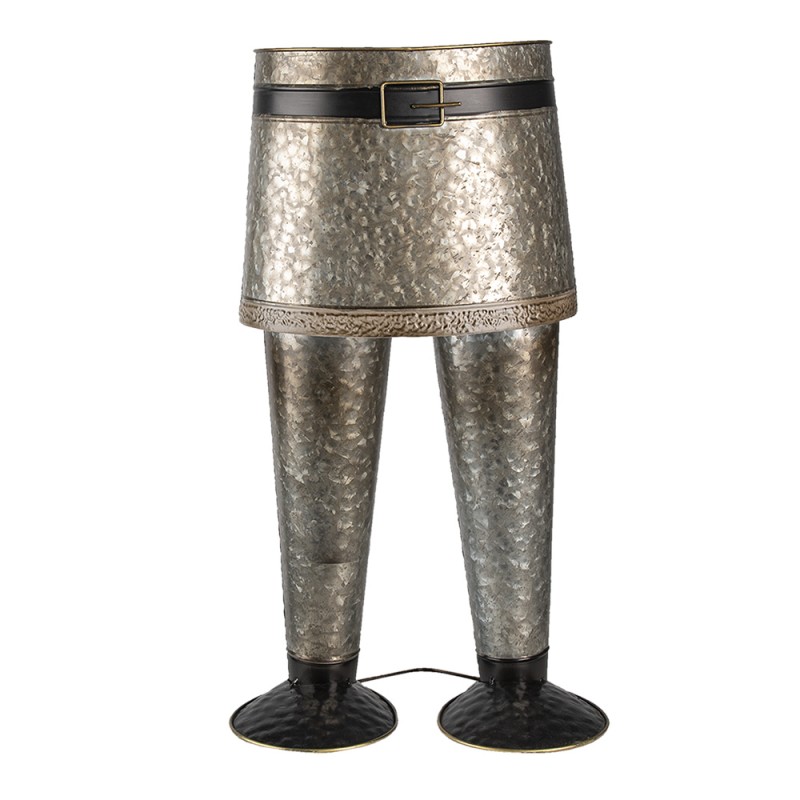 clayre & eef 5Y0951 Planthouder Broek 35x23x60 cm Grijs IJzer Bloempot Binnen