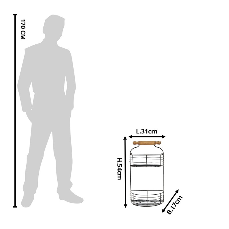 Clayre & Eef 5Y0964 Wandrek 31x17x54 Cm Zwart IJzer Muurrek