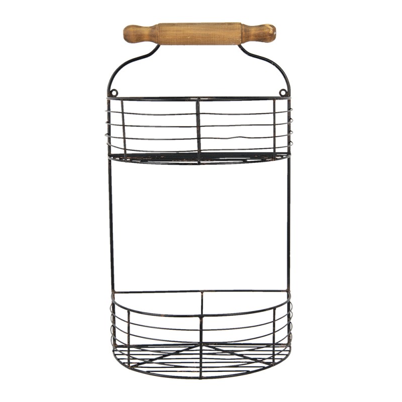 clayre & eef 5Y0964 Wandrek 31x17x54 cm Zwart IJzer Muurrek