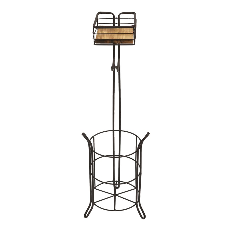 Clayre & Eef 5Y0972 WC Rol Houder 23x21x70 Cm Bruin IJzer Toiletrolhouder