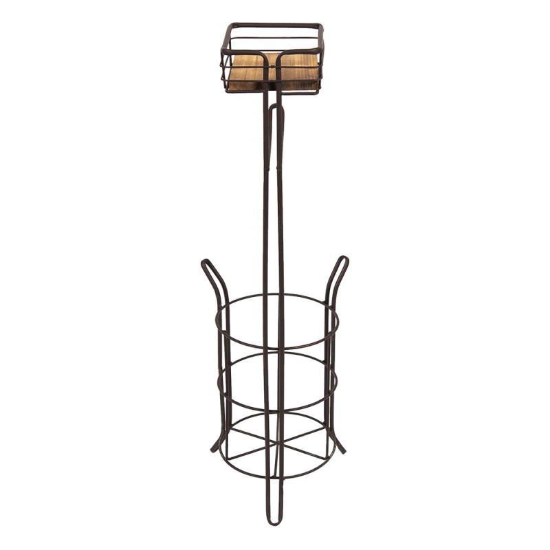Clayre & Eef 5Y0972 WC Rol Houder 23x21x70 Cm Bruin IJzer Toiletrolhouder