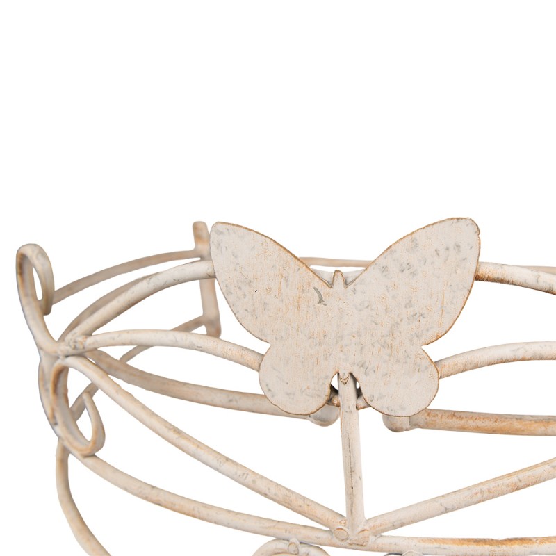 Clayre & Eef 5Y0991 Bedhemel 66x46x23 Cm Beige IJzer Vlinder Halfrond Klamboe Houder