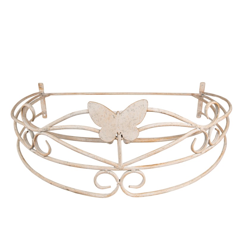 clayre & eef 5Y0991 Bedhemel 66x46x23 cm Beige IJzer Vlinder Halfrond Klamboe Houder