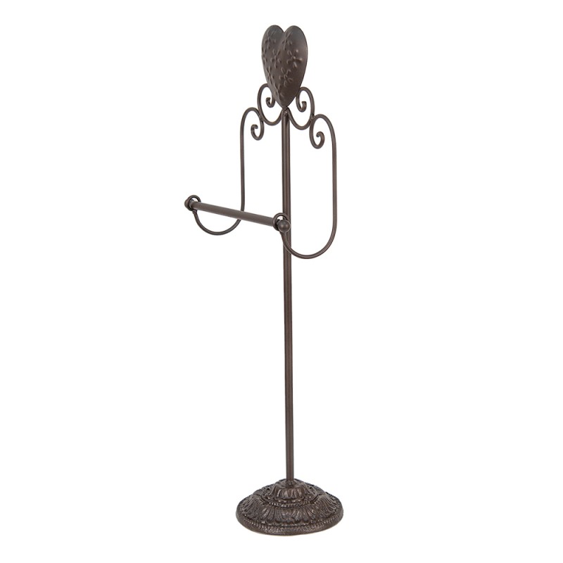Clayre & Eef 5Y1006 WC Rol Houder 21x14x62 Cm Bruin IJzer Hart Toiletrolhouder