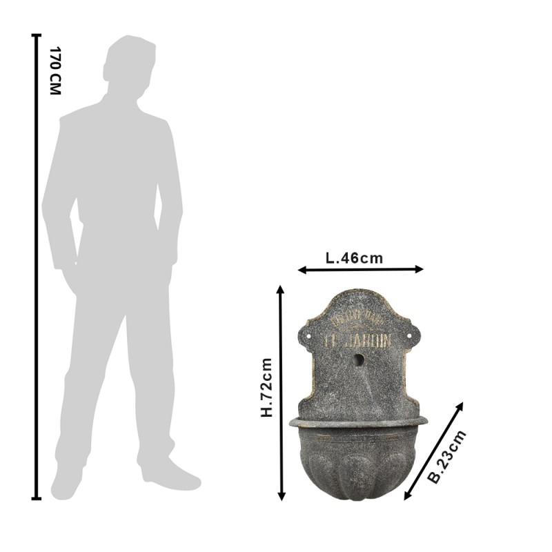 Clayre & Eef 5Y1011 Planthouder 46x23x72 Cm Grijs Metaal Bloempot Binnen