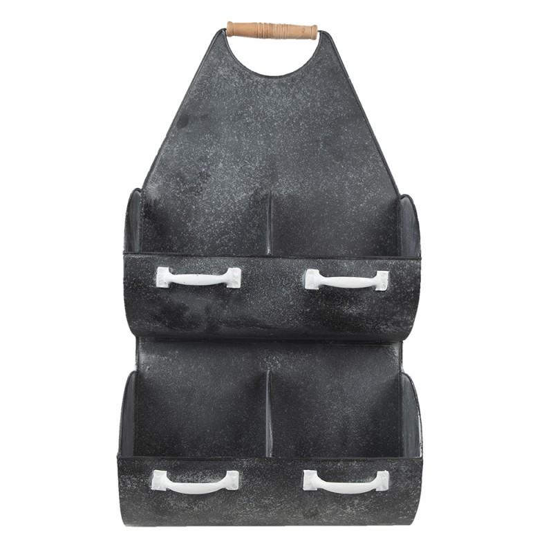 clayre & eef 5Y1013 Wandrek 35x41x66 cm Grijs Wit Metaal Muurrek