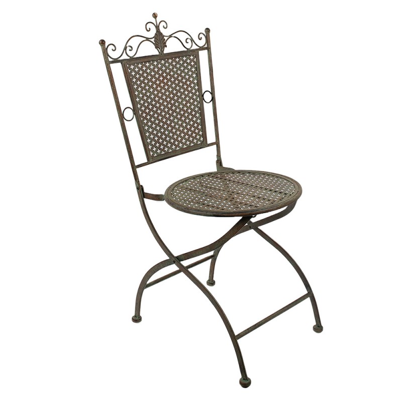 Clayre & Eef 5Y1040 Bistrostoel 43x45x96 Cm Groen Bruin IJzer Terrasstoel
